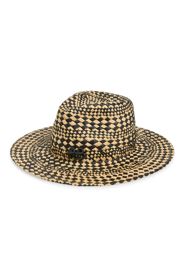 Rhomboidal Straw Hat, Main, color, BEIGE/ BLACK
