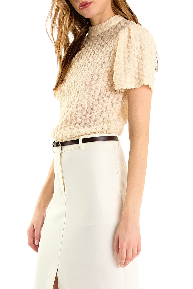 Textured Lace Shirt, Alternate, color, IVORY