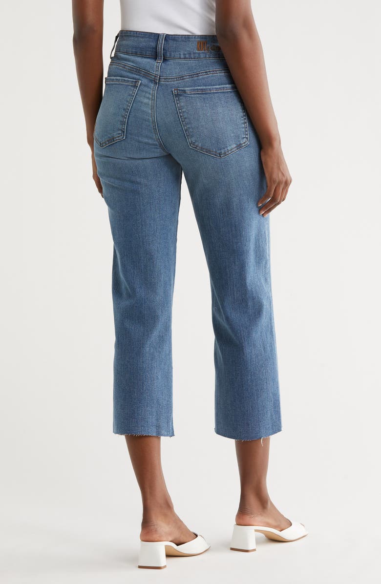 KUT from the Kloth Lucy Raw Hem Low Rise Crop Wide Leg Jeans, Alternate, color, Clianthus