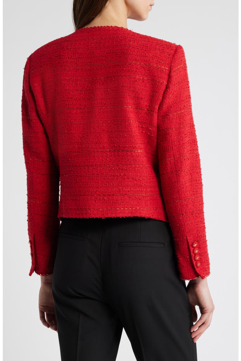 Clara Tweed Jacket, Alternate, color, SCARLET