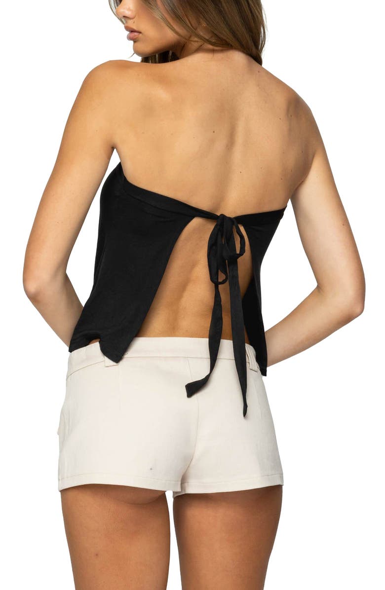 EDIKTED Vera Keyhole Open Back Strapless Top, Alternate, color, Black