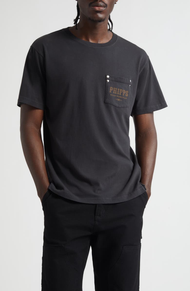 PHIPPS Hard Workwear Pocket Graphic T-Shirt, Main, color, Black