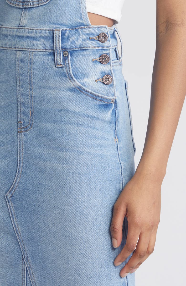 HIDDEN JEANS Midi Denim Skirtall, Alternate, color, Medium Wash