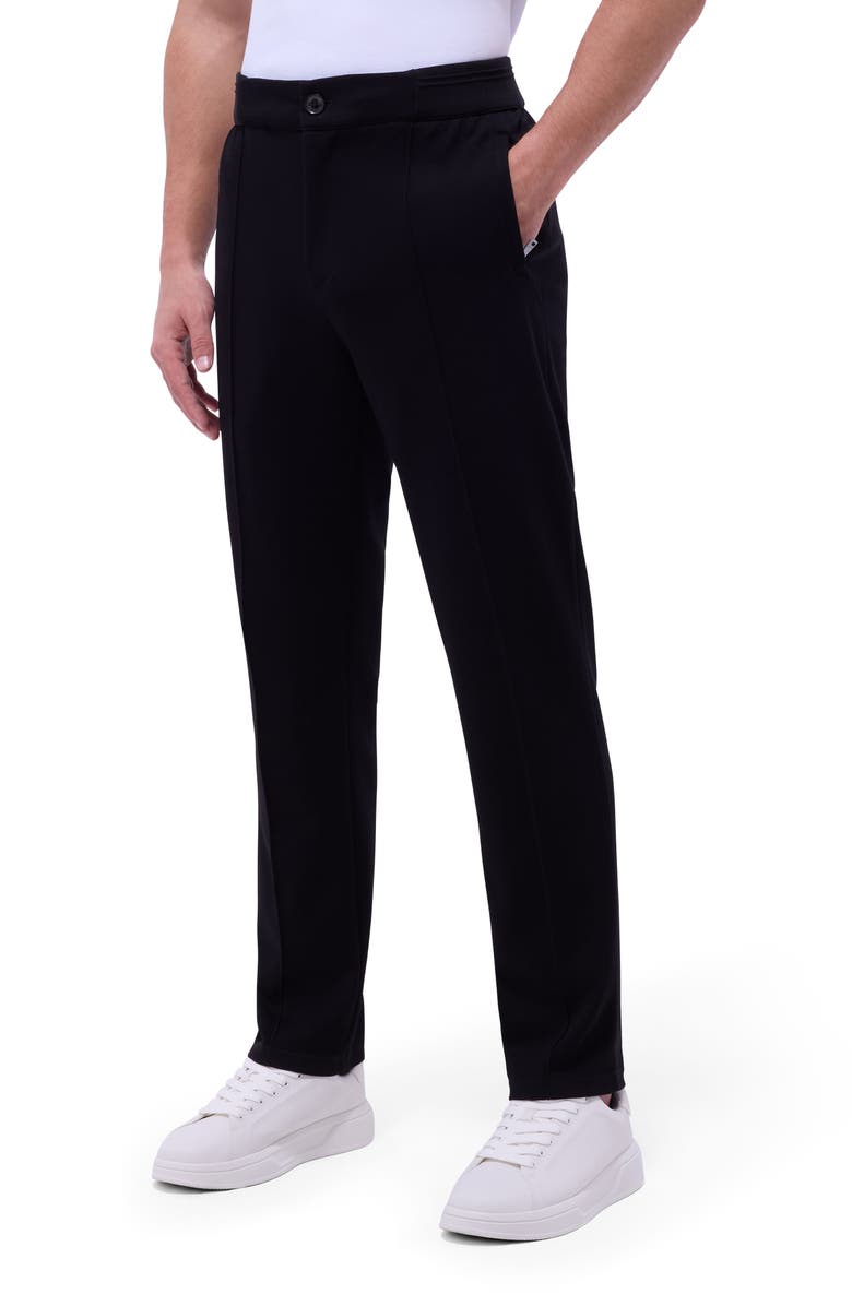 Bugatchi Soft Touch Pintuck Knit Pants, Main, color, Black