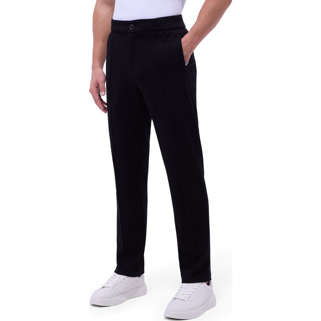 Bugatchi Soft Touch Pintuck Knit Pants In Black