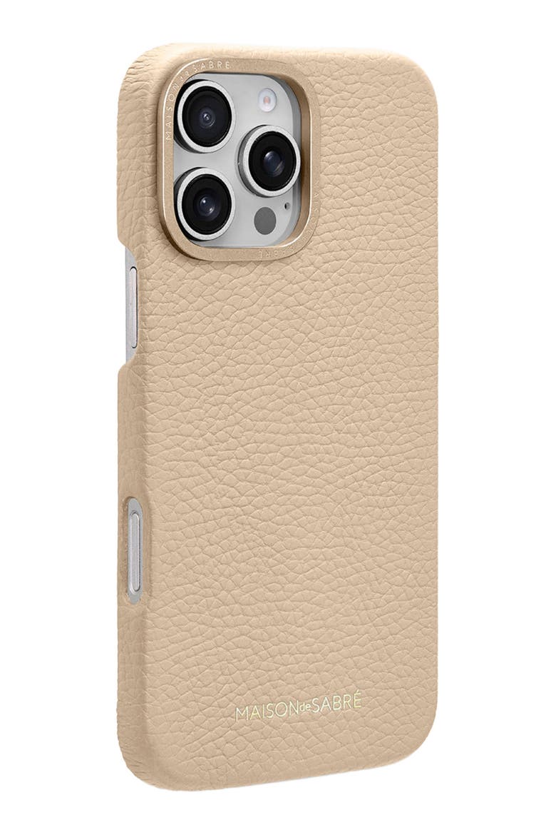 Leather Phone Case iPhone 16 Pro Max, Alternate, color, Saharan Nude