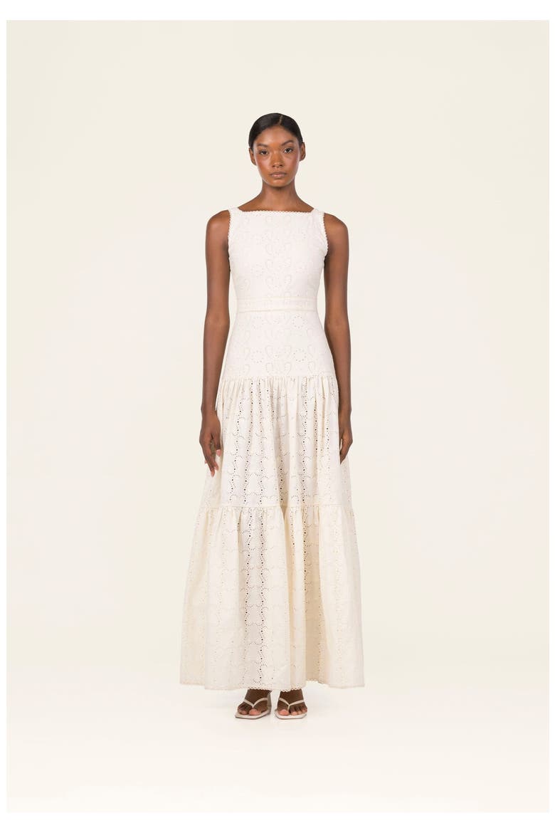 Abeja Playa Maxi Cotton Dress, Alternate, color, Ivory
