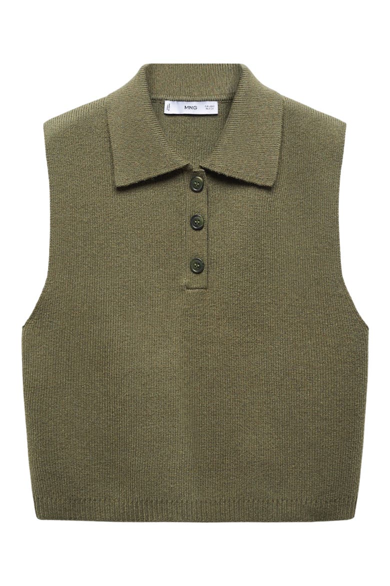 Button Placket Sweater Vest, Alternate, color, KHAKI