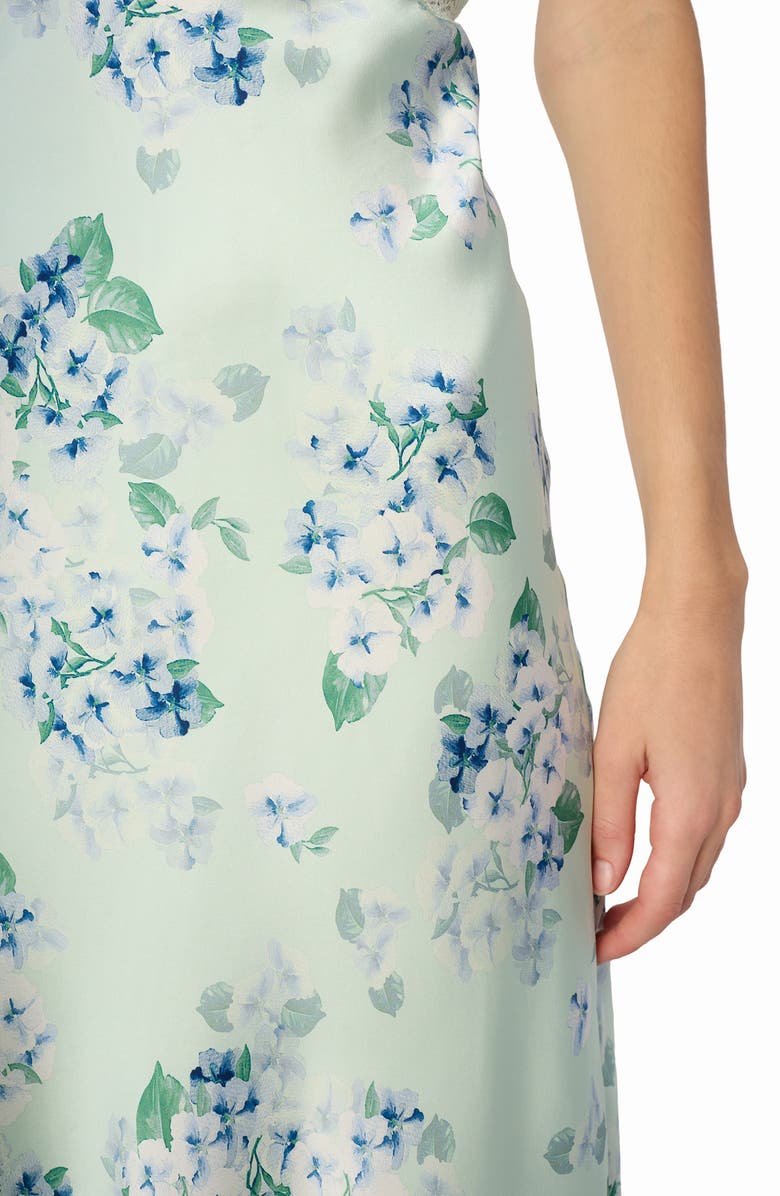 CAMI NYC Bibiana Floral Lace Trim Silk Slipdress, Alternate, color, Climbing Hydrangea