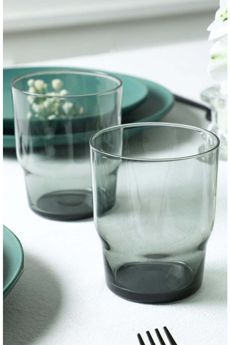 Rio Stoneware 16-Piece Dinnerware Set with Glasses, Alternate, color, Green