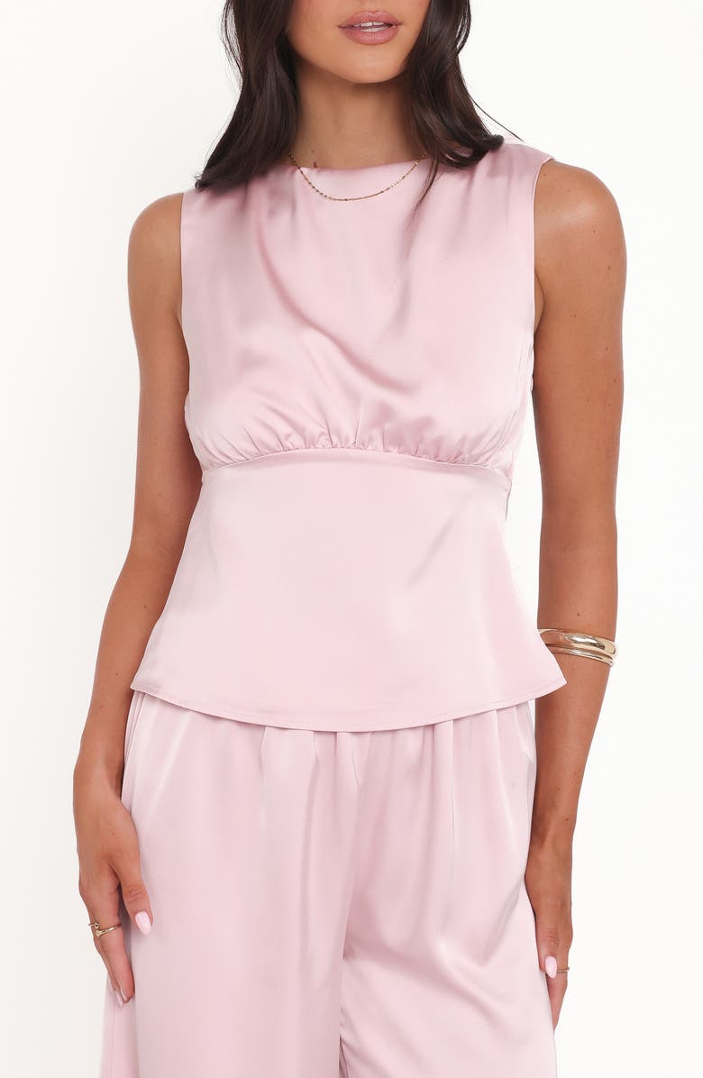 Petal & Pup Wynn Strappy Cowl Back Satin Top, Main, color, Pale Pink