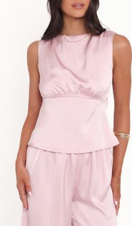 Petal & Pup Wynn Strappy Cowl Back Satin Top