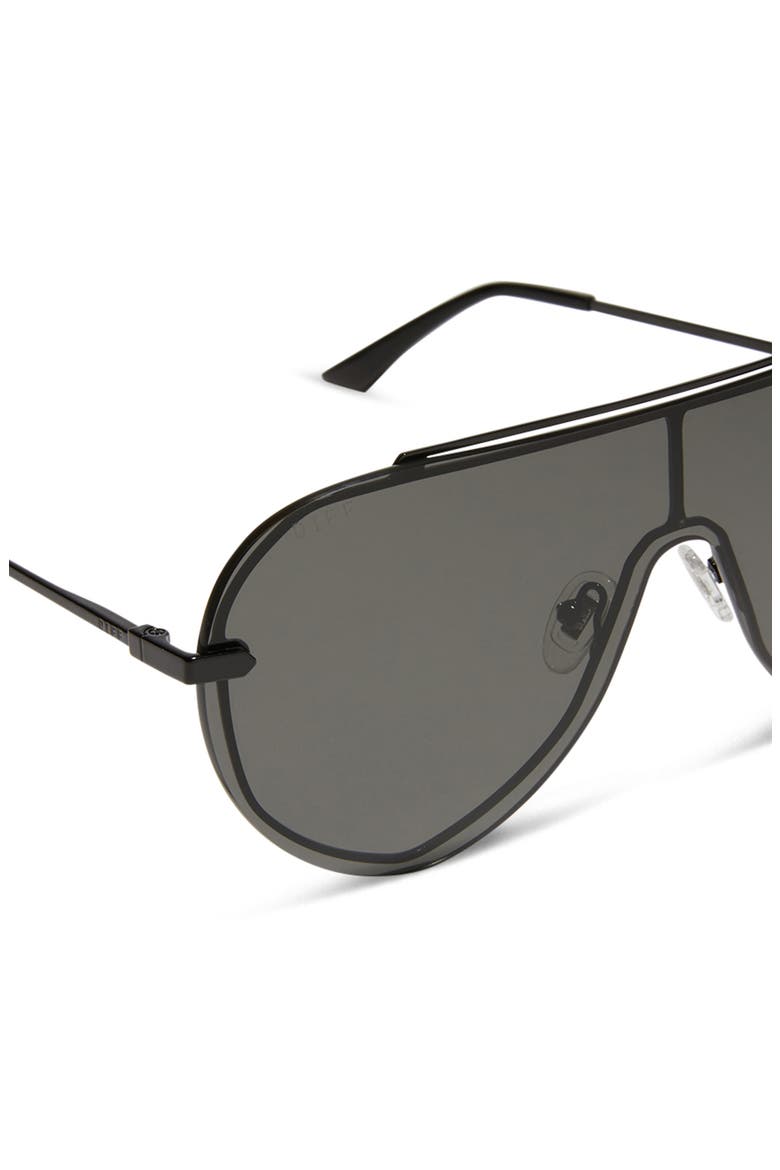 Imani 139mm Gradient Shield Sunglasses, Alternate, color, BLACK / GREY