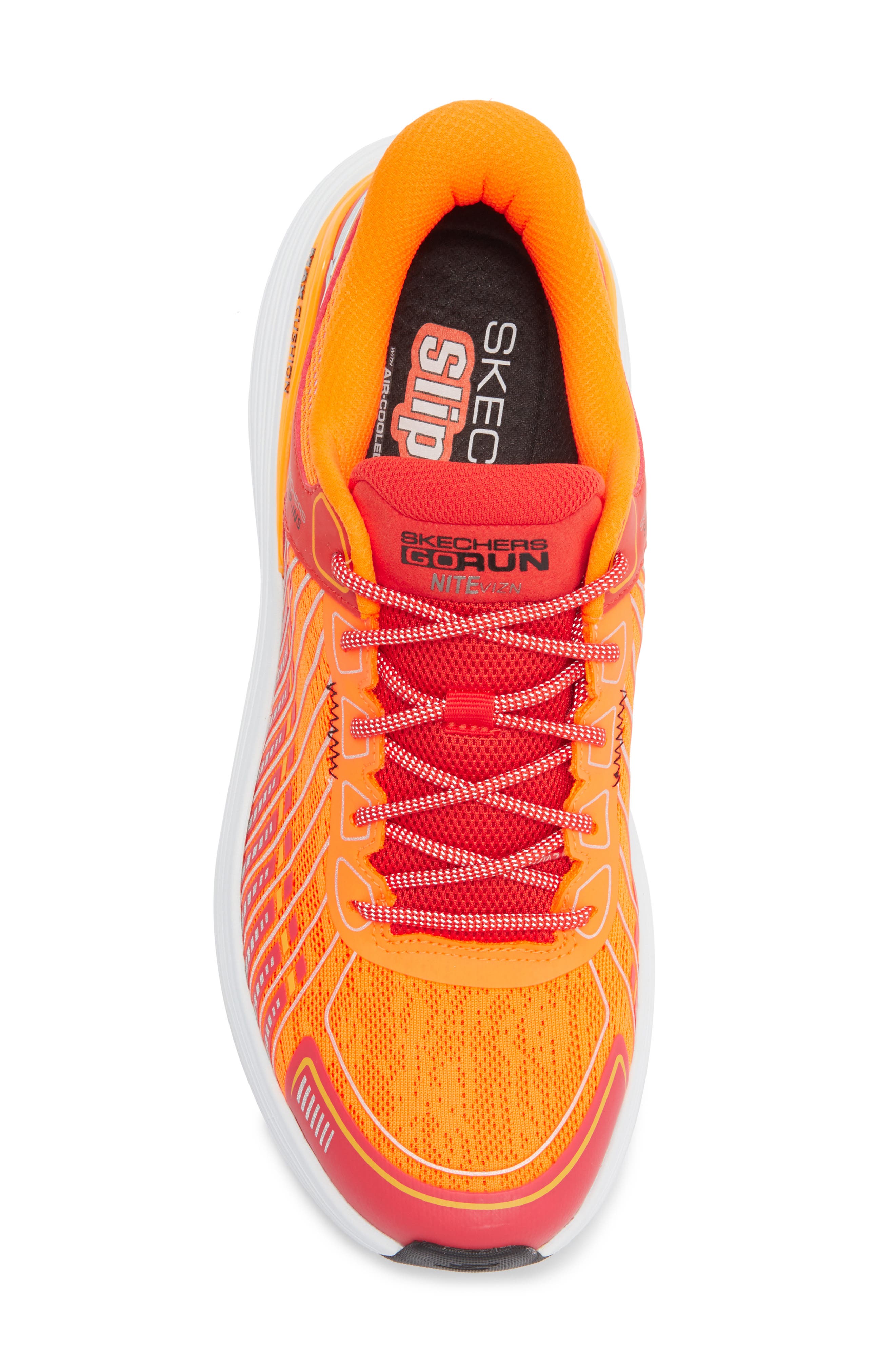 SKECHERS Slip-Ins<sup>™</sup> Go Run Nite Vizn Max Cushion Sneaker, Alternate, color, Orange