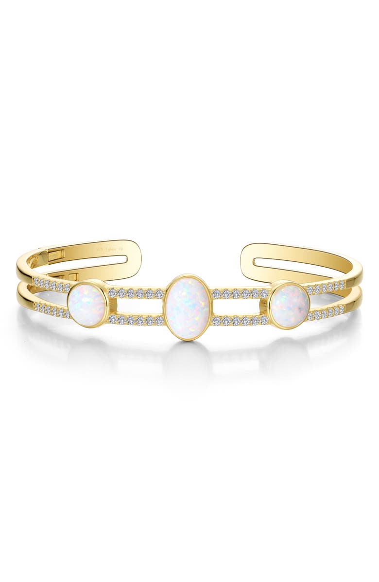 Lafonn Simulated Opal & Simulated Diamond Bangle Bracelet, Main, color,