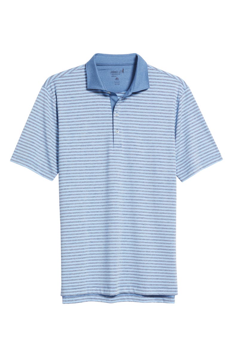 johnnie-O Gibbons Stripe PREP-FORMANCE Polo, Alternate, color, Maliblu