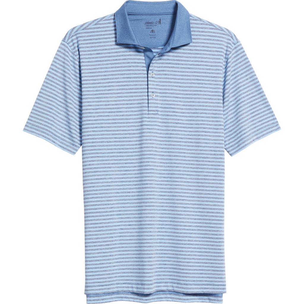 Johnnie-o Gibbons Stripe Prep-formance Polo In Maliblu