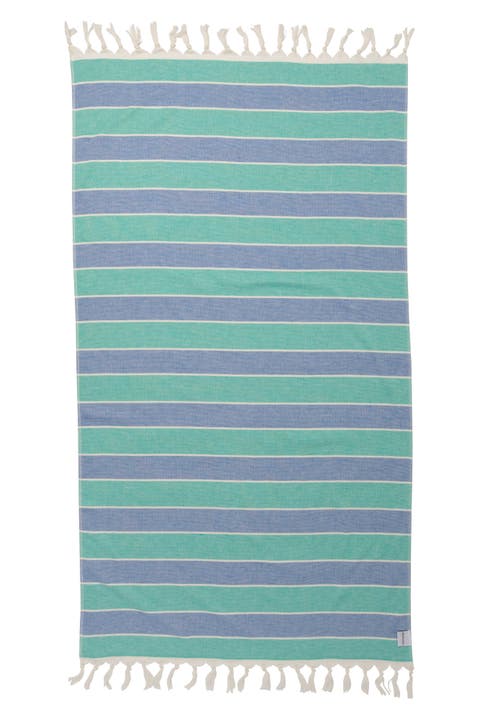 Multi Stripe Terry Cloth Lined Turkish Towel