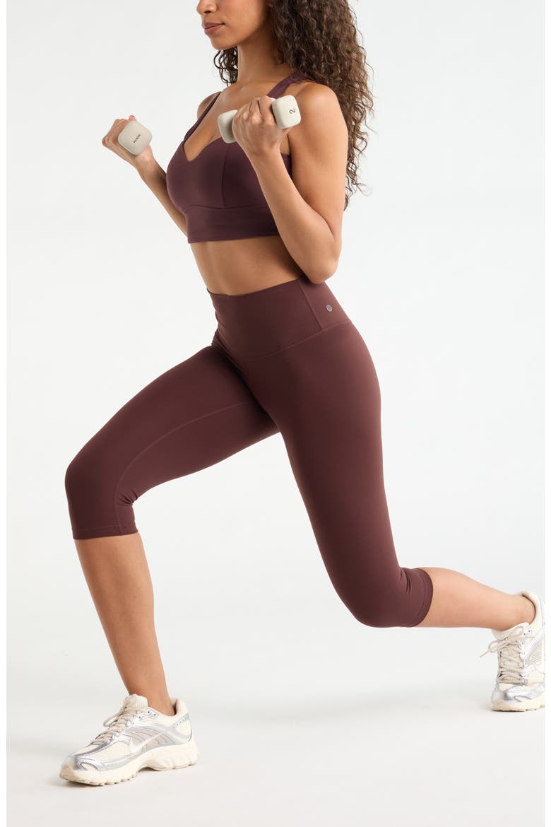 Studio Luxe High Waist Capri Leggings, Alternate, color, BROWN RISTRETTO