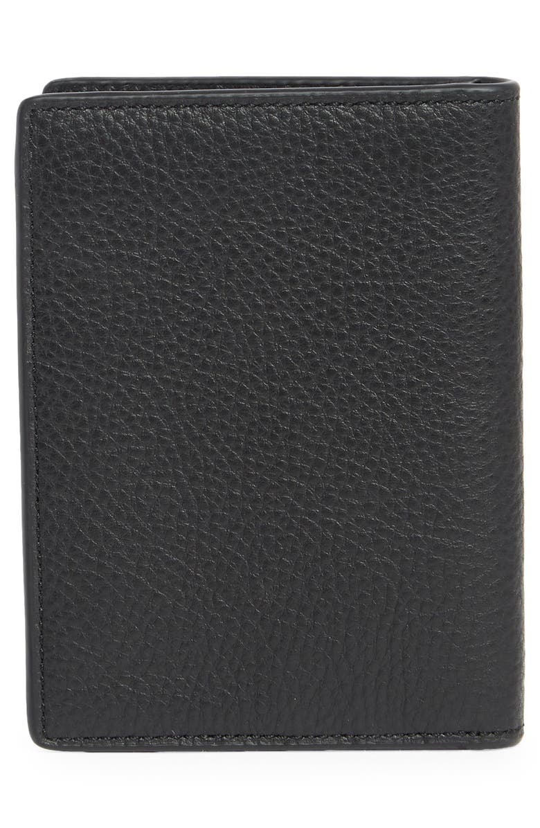 Nordstrom Pebble Leather Bifold Card Case, Alternate, color, Black