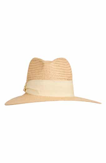 Ribbon Trim Straw Fedora