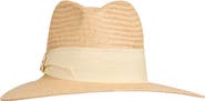 Bruno Magli Ribbon Trim Straw Fedora