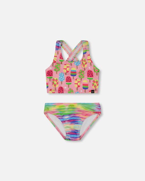 Deux Par Deux Little Girl's Printed Two-piece Swimsuit Multicolored In Multicolored