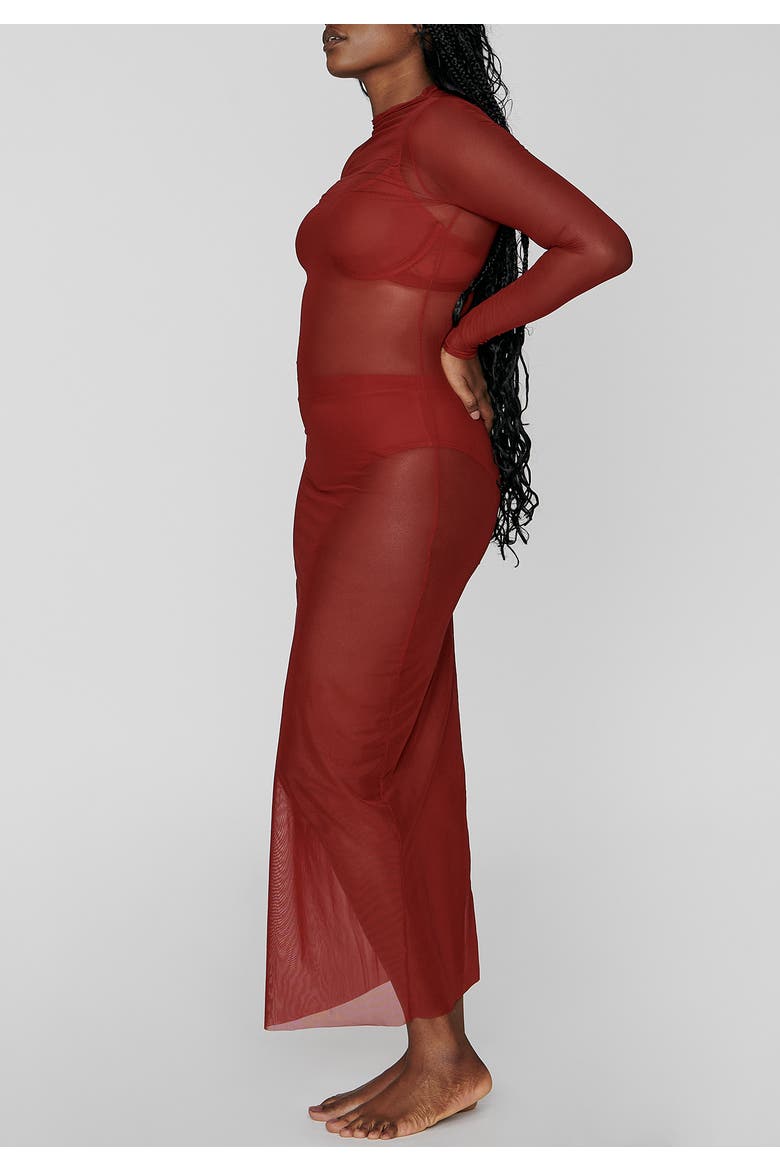 The Mockneck Dress, Alternate, color, AMARYLLIS