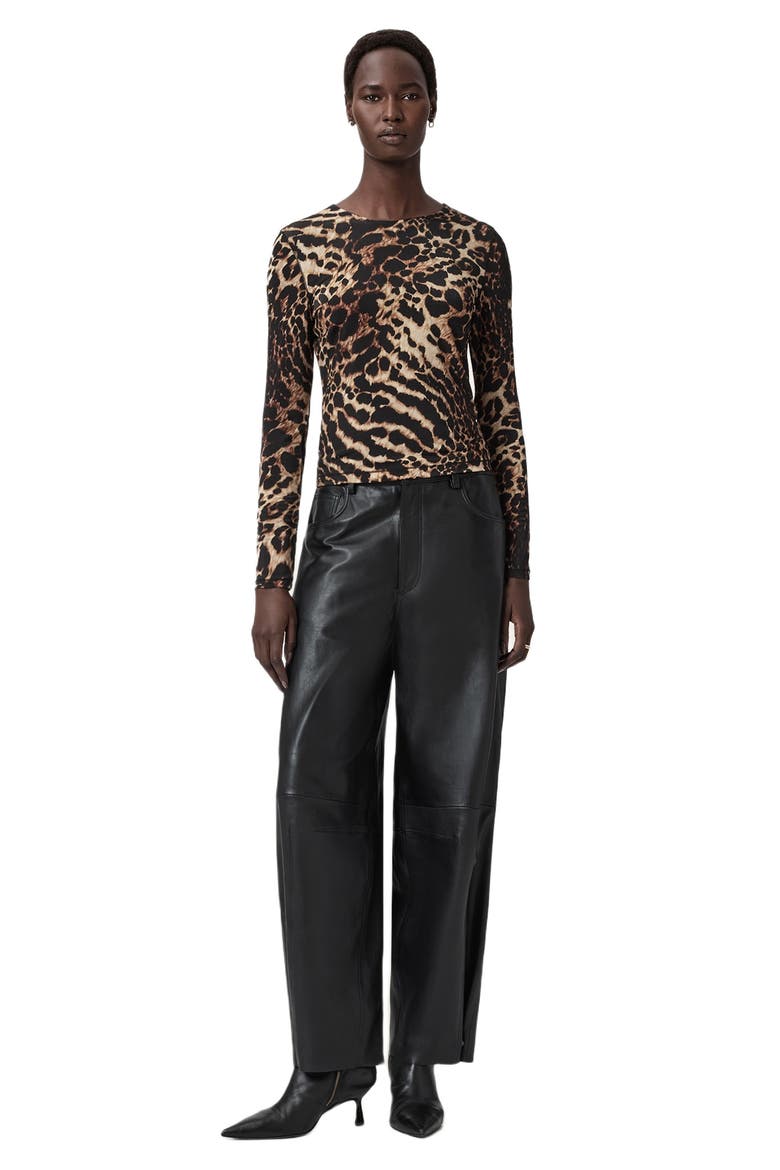 Katlyn Leopard Print Jersey Top, Alternate, color, PARDUS HONEY BROWN