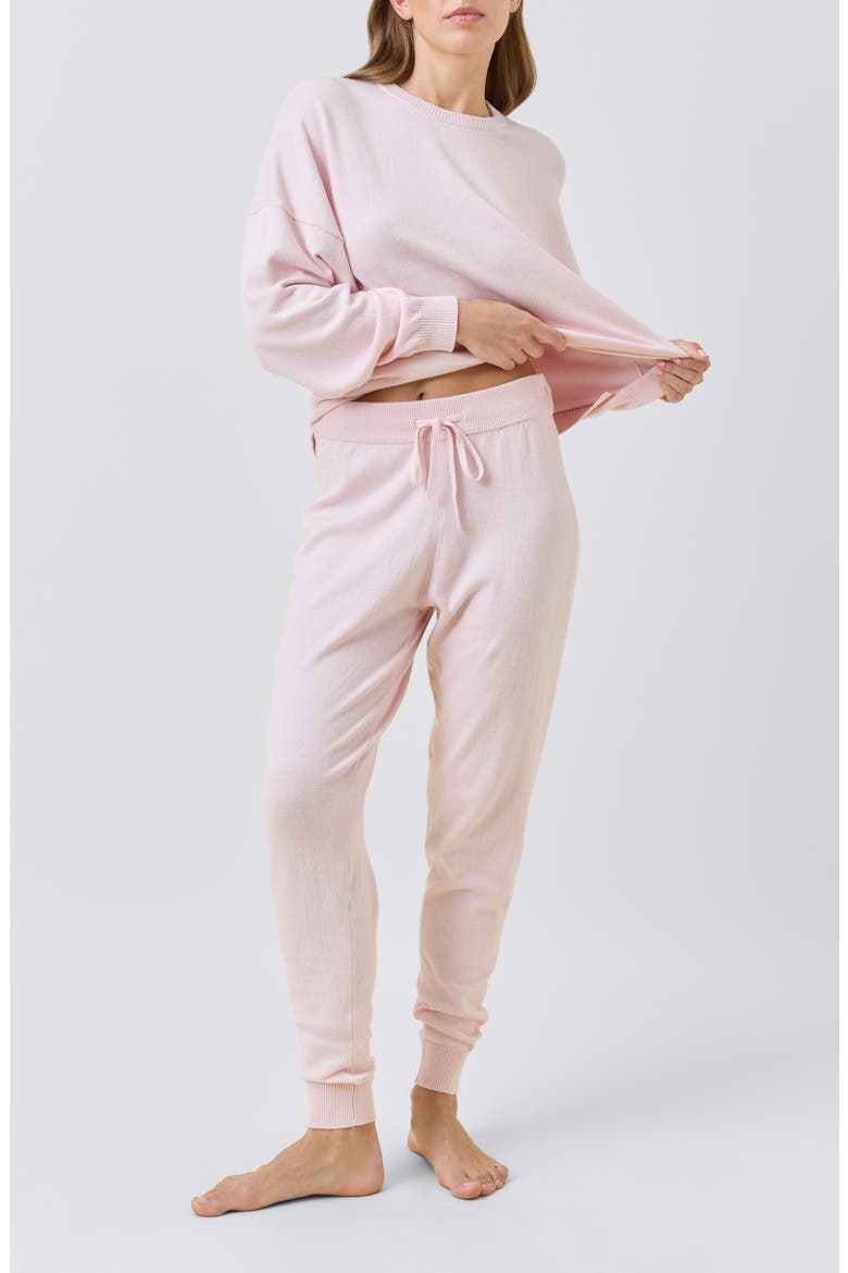 Cotton & Cashmere Joggers, Alternate, color, PAPINELLE PINK