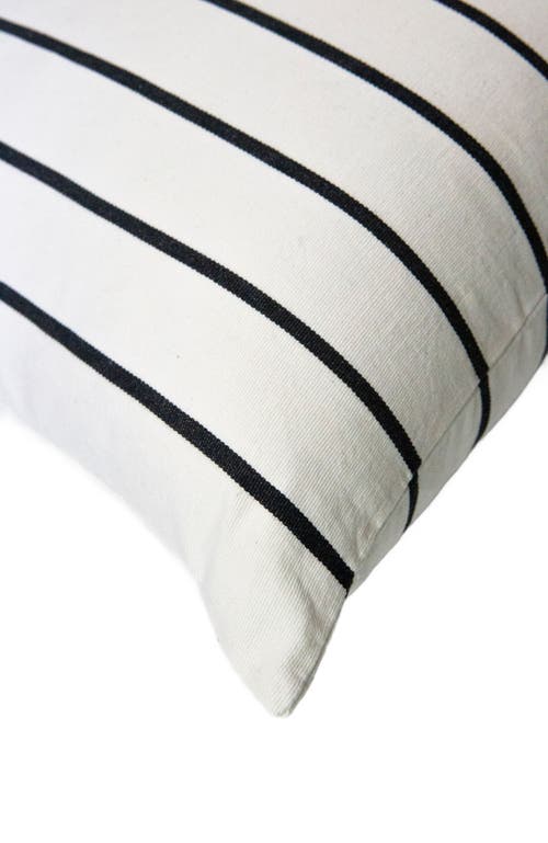 Archive New York Santiago Atitlan I Striped Handwoven Cotton Square Throw Pillow In White