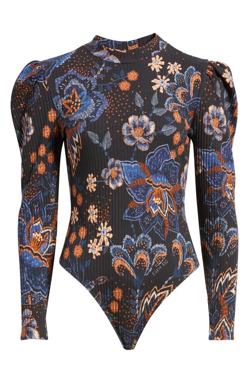 Farm Rio Snakes Bouquet Bodysuit In Black