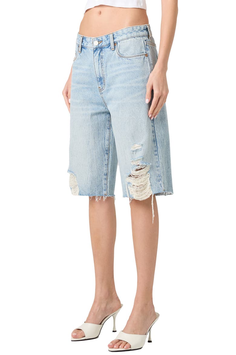 The Leonard Distressed Cutoff Denim Bermuda Shorts, Alternate, color, COLOR CODED