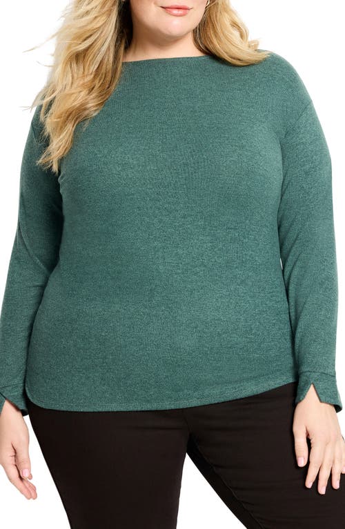 Nzt By Nic+zoe Everyday Easy Cozy Knit Top In Green