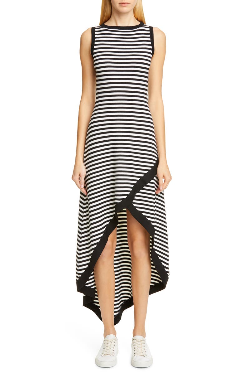 Victor Glemaud Striped High/Low Sweater Dress, Main, color,