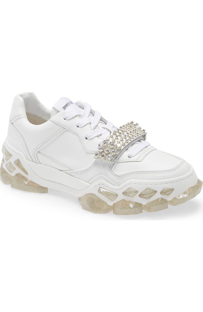 Jimmy Choo Crystal Embellished Low Top Sneaker, Main, color,