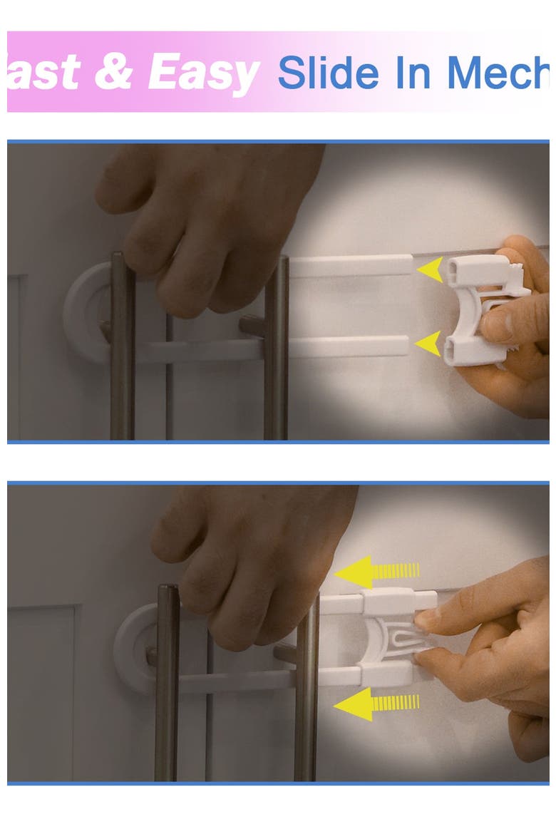 Sliding Cabinet Locks, Alternate, color, White 8 Pack