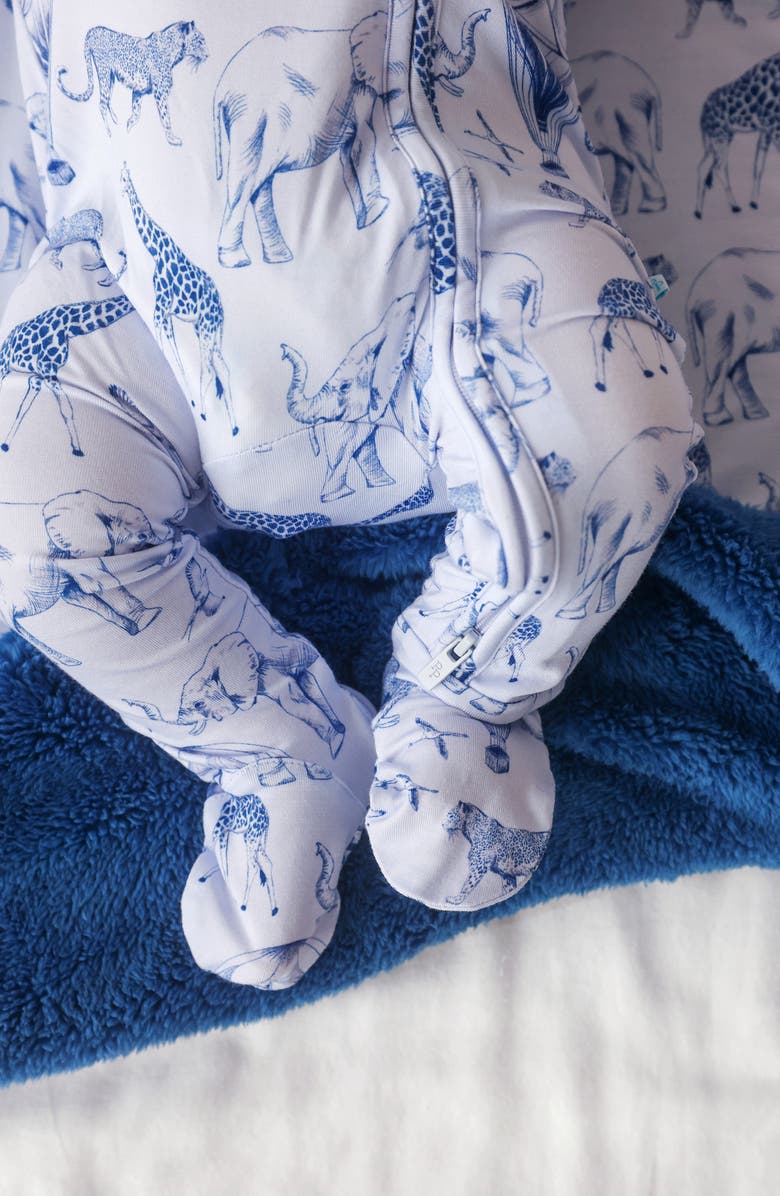 Posh Peanut Front Zip Footie, Alternate, color, Blue