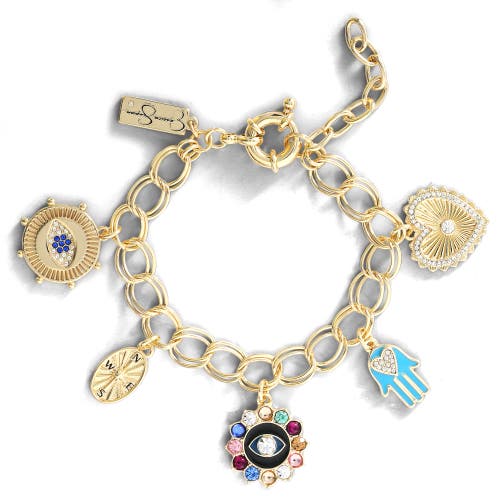 Jessica Simpson Gold-tone Evil Eye Bracelet In Gold