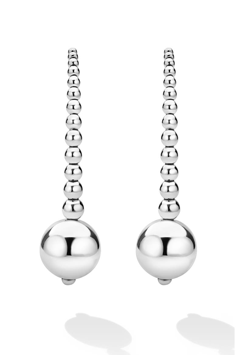 Caviar Bubbly Bubbly Drop Earrings, Alternate, color, SILVER