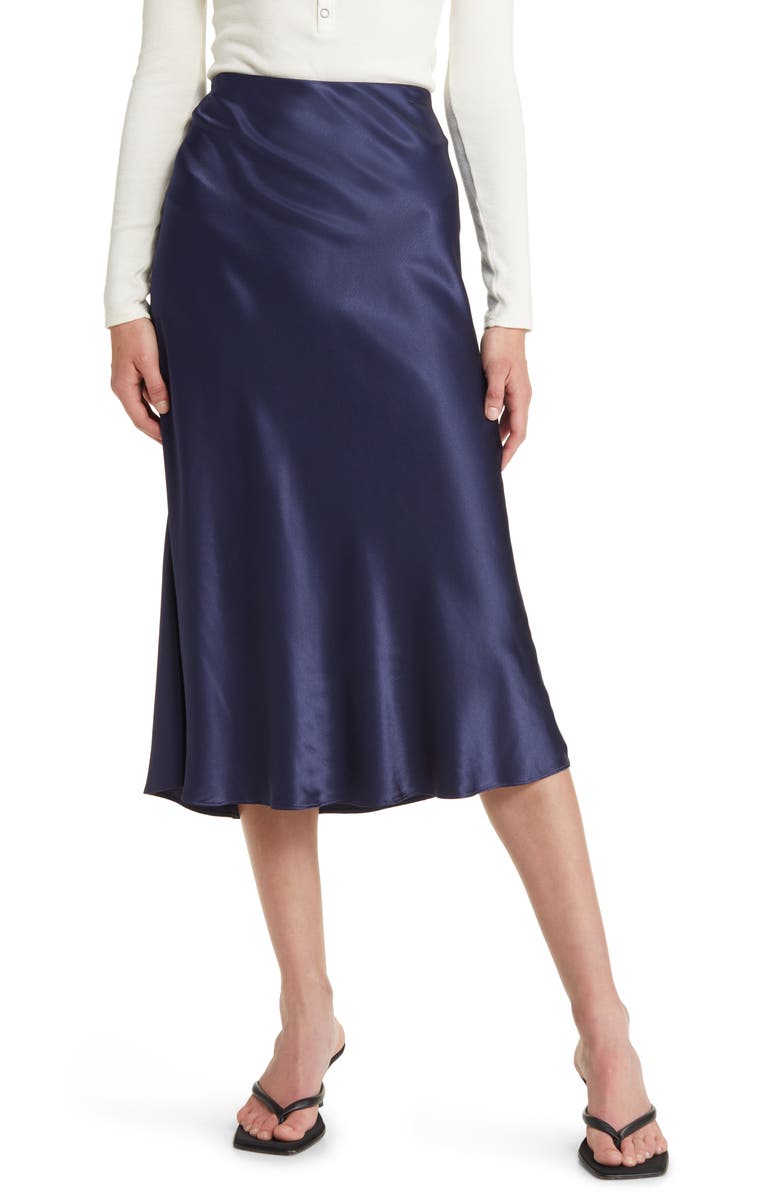 Rails Anya Satin Midi Skirt, Main, color, 