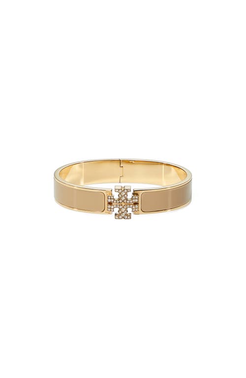 Tory Burch Kira Pavé Enamel Hinge Bracelet In Gold