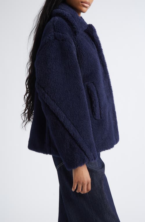 Max Mara Fuggito Alpaca, Virgin Wool & Silk Blend Teddy Coat In Blue