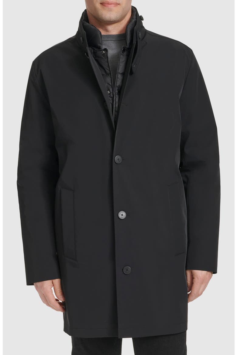3-in-1 Water Resistant Rain Coat, Main, color, BLACK