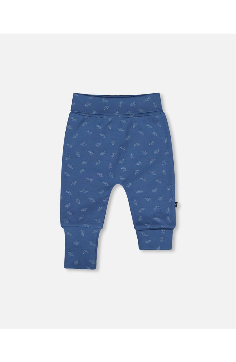 Deux par Deux Organic Cotton Evolutive Pants Leaves, Main, color, Blue
