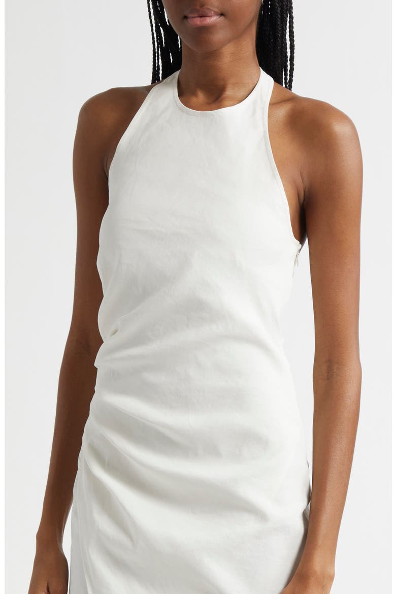 Sylvie Halter Neck Linen Blend Dress, Alternate, color, WHITE