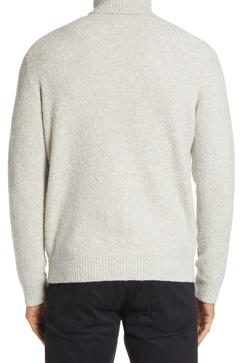 Bouclé Cotton Blend Turtleneck Sweater, Alternate, color, LIGHT HEATHER GREY