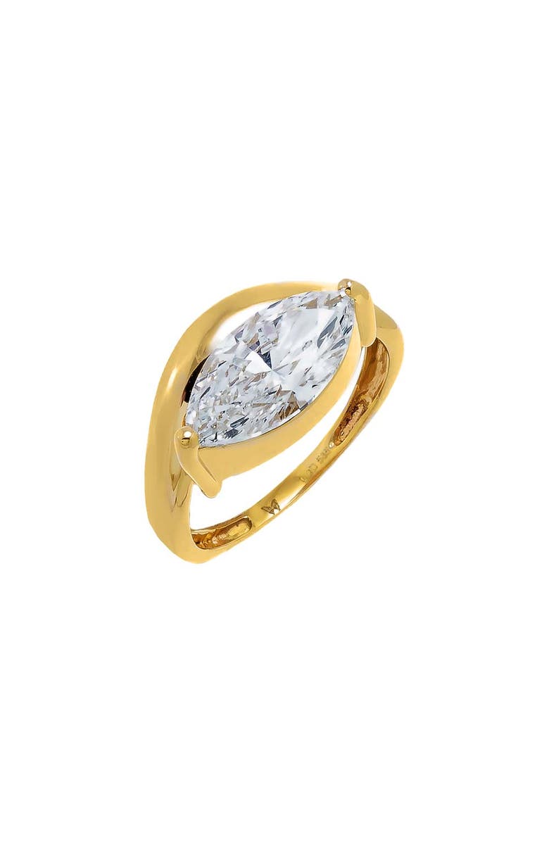 BY ADINA EDEN Lab Grown Diamond Marquise Swirled Pinky Ring 14K, Main, color, 14K Gold
