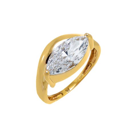 Lab Grown Diamond Marquise Swirled Pinky Ring 14K