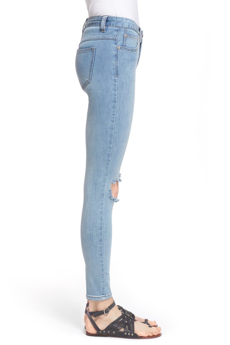 Destroyed Skinny Jeans, Alternate, color, BRASS